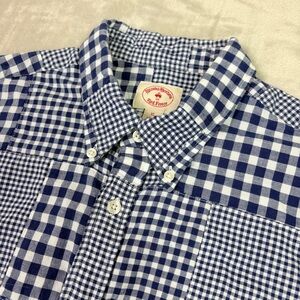 Brooks Brothers Red Fleece Blue White Patchwork Mens XL Plaid Button Down Shirt